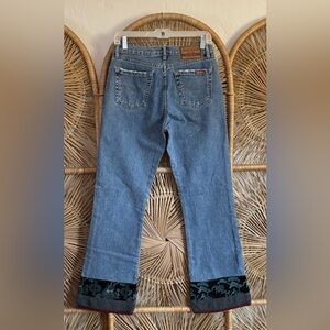Vintage Paris Blues Jeans with Embroidered Hem